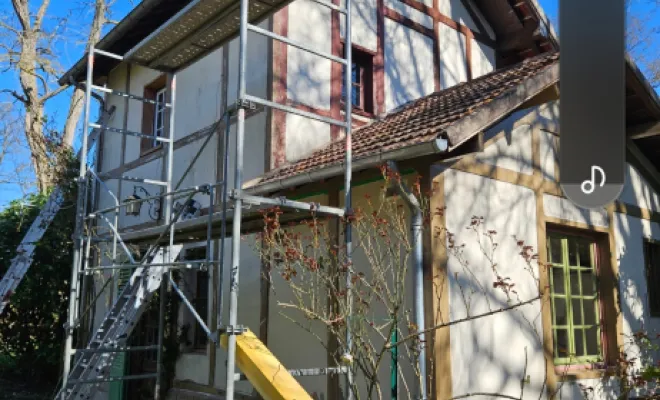 Rénovation de façade de maison à Hécourt., Vernon, Houelle Menuiserie