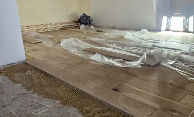 Pose de parquet en chêne massif à Gadencourt., Vernon, Houelle Menuiserie
